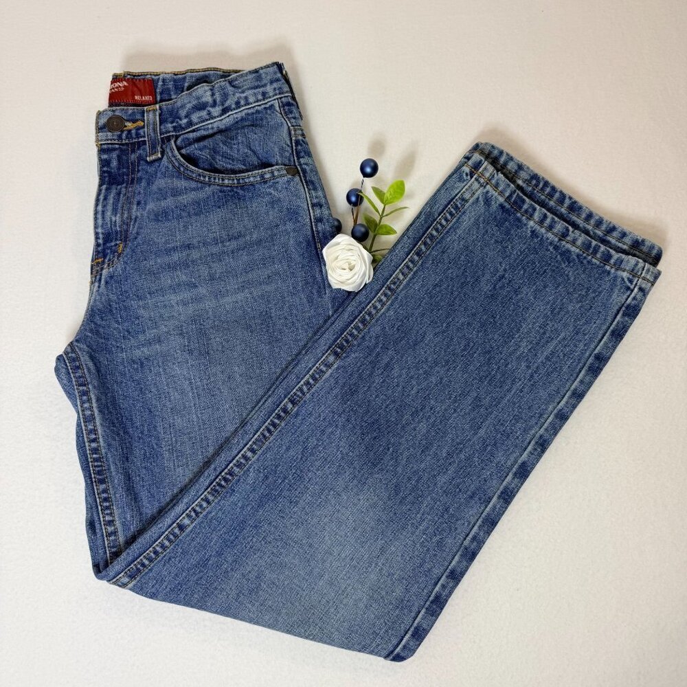 Arizona Jean Co Relaxed Fit Jeans Womens 14R Blue Denim Straight Leg